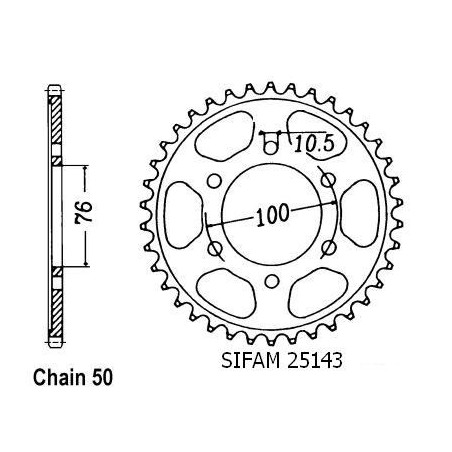 Corona Gsx-r 750 1990-1992 - 530 - 43 Denti - Simile a JTR816