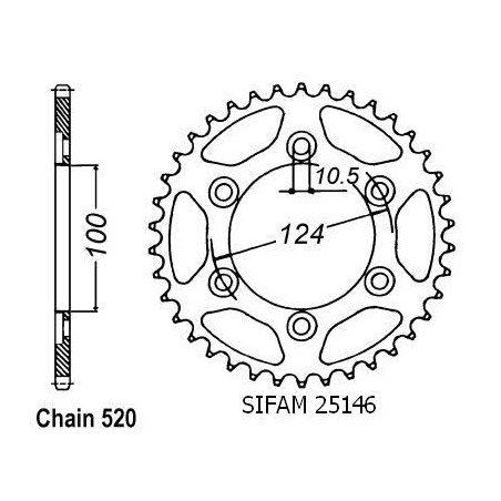 Corona Ducati 600 Ss 1994 - 520 - 36 Denti - Simile a JTR735