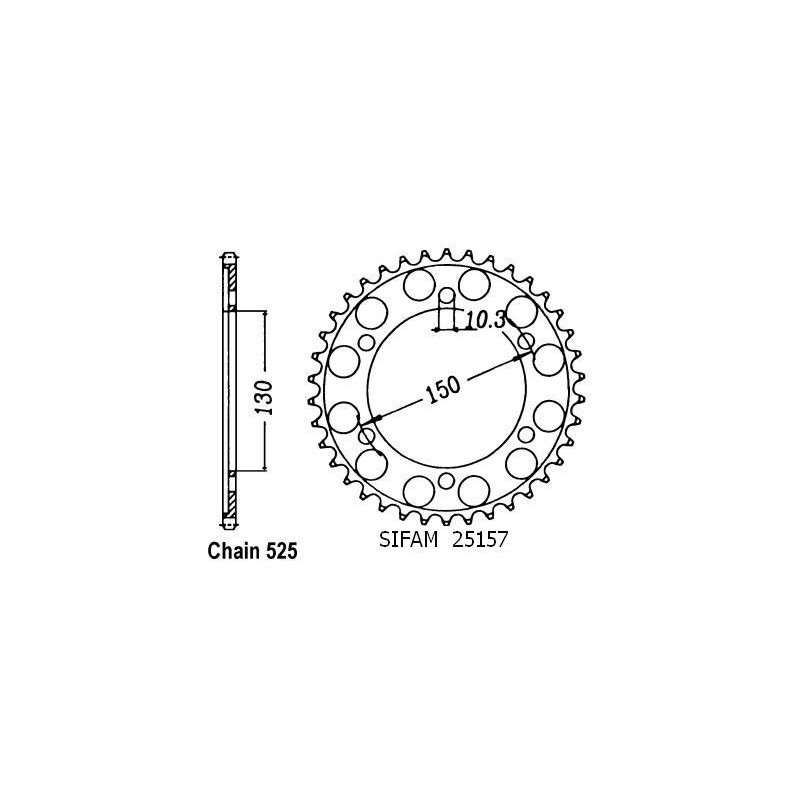 Corona 850 Trx 1996-1998 - 525 - 39 Denti - Simile a JTR300