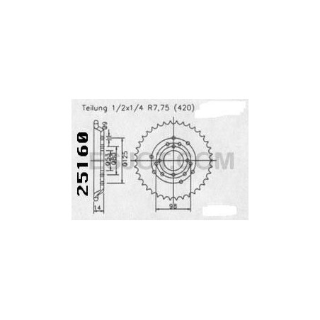 Corona Derbi Senda/Fenix 1996 - 420 - 44 Denti - Simile a JTR2035