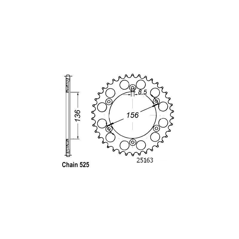 Corona Dr 650 Se 1996-2000 - 525 - 41 Denti - Simile a JTR1791