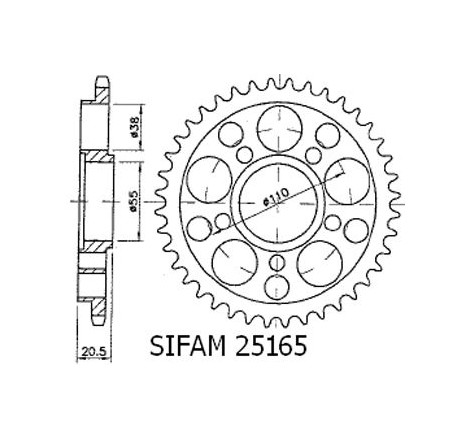 Corona Ducati 916/996 Strada 5 Fori SENZA Porta Mozzo - 525 - 36 Denti - Simile a JTR752