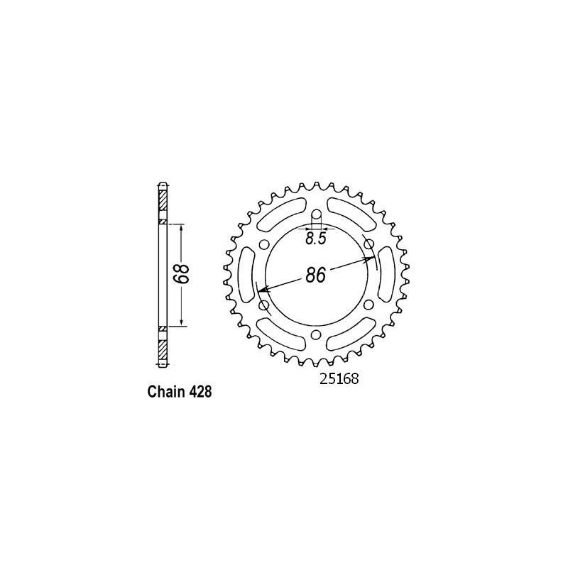 Corona 125 Eliminator 98 - 428 - 46 Denti - Simile a JTR468