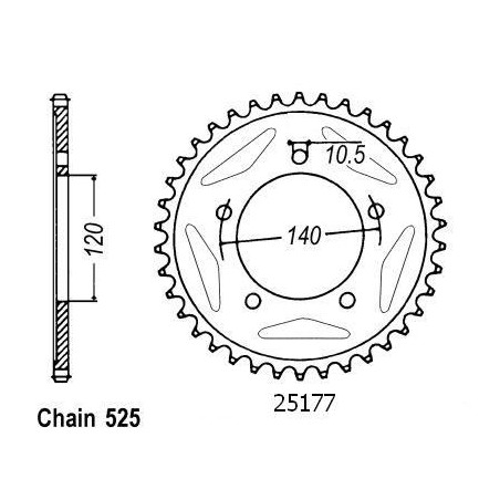 Corona Gsx-r 600 2006-2007 - 525 - 43 Denti - Simile a JTR1792