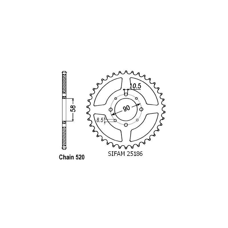 Corona Honda - 520 - 45 Denti - Simile a JTR273