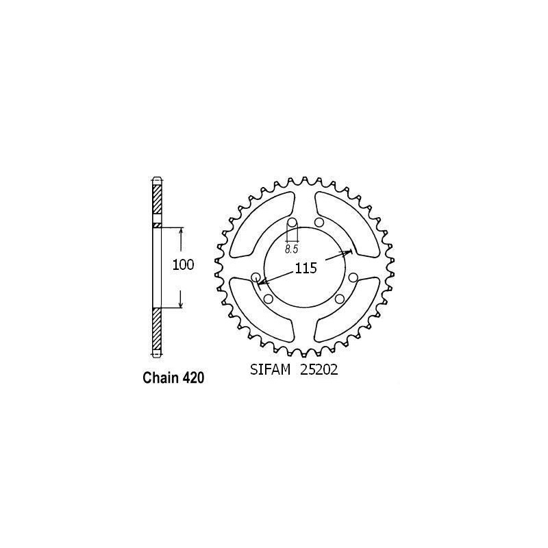 Corona Gilera 50 Gsm 1999 - 420 - 44 Denti - Simile a JTR2076