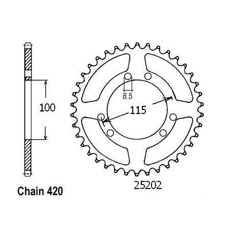 Corona Gilera 50 Gsm 1999 - 420 - 46 Denti - Simile a JTR2076