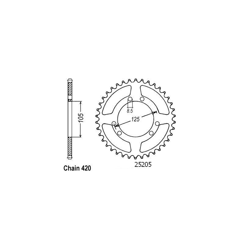 Corona Derbi Senda 50 2000 - 5 Fori - 420 - 50 Denti - Simile a JTR1131