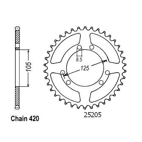 Corona Derbi Senda 50 2000 - 5 Fori - 420 - 50 Denti - Simile a JTR1131