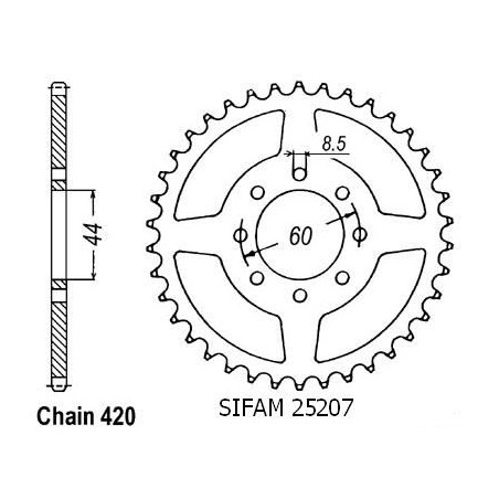 Corona 50 Dtr/X-limit - 5 Fori - 420 - 48 Denti - Simile a JTR2078