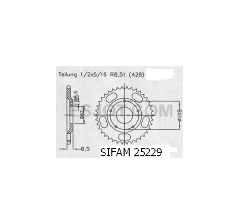 Corona Cour Sachs 125 Xtc 4t - 428 - 55 Denti - Simile a JTR5229