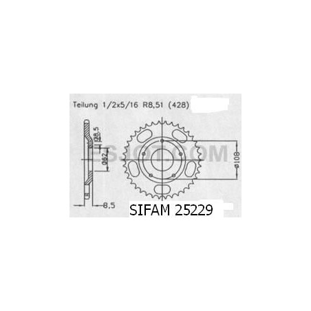 Corona Cour Sachs 125 Xtc 4t - 428 - 55 Denti - Simile a JTR5229