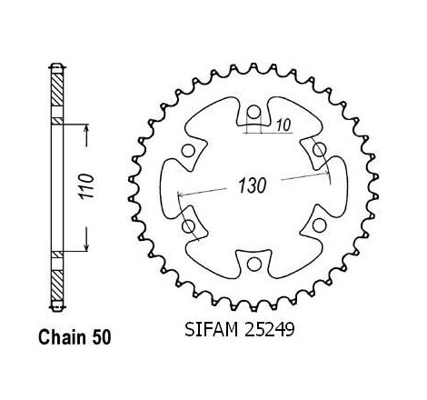 Corona Bombardier Ds650 2004 - 530 - 36 DDenti - Simile a JTR1421