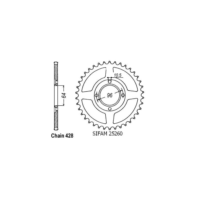 Corona Cg 125 E 2004 - 428 - 45 Denti - Simile a JTR218