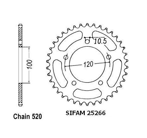 Corona Aprilia 125 Rs 2006 - 520 - 40 Denti - Simile a JTR703