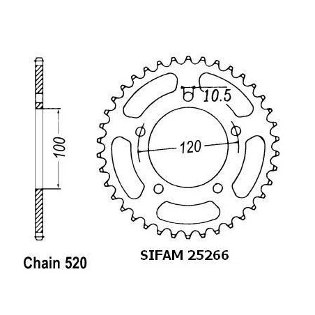 Corona Aprilia 125 Rs 2006 - 520 - 40 Denti - Simile a JTR703