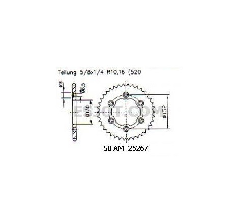 Corona All Aprilia Alu Rxv/Sxv - 520 - 47 Denti - Simile a JTA706