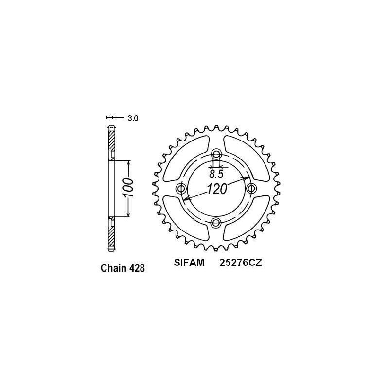 Corona Beta 50 Rr 2005-2008 4 Fori - 428 - 54 Denti