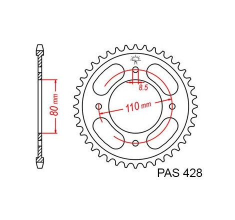 Corona Honda Cbf 125 2008 - 428 - 42 Denti - Simile a JTR1219