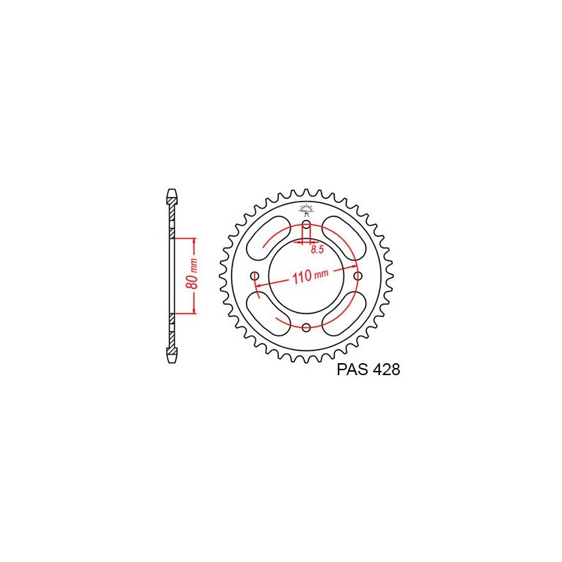 Corona Honda Cbf 125 2008 - 428 - 42 Denti - Simile a JTR1219