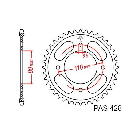 Corona Honda Cbf 125 2008 - 428 - 42 Denti - Simile a JTR1219