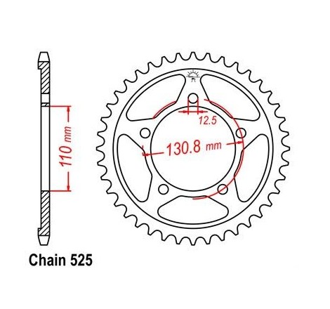 Corona BMW S1000 RR - 525 - 44 Denti - Simile a JTR7