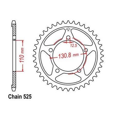 Corona BMW S1000 RR - 525 - 44 Denti - Simile a JTR7