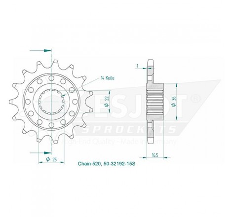 Pignon ESJOT  Lightweight