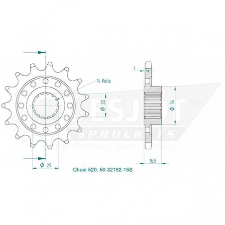 Pignon ESJOT  Lightweight