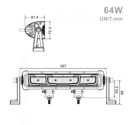 Projecteur LED 64W