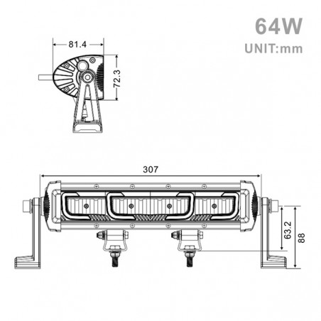 Projecteur LED 64W