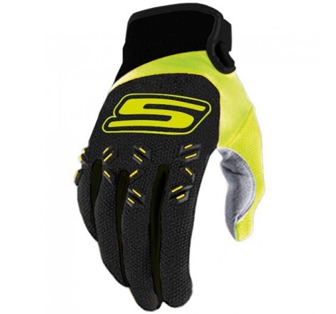 Gants Cross Noir-Jaune F L